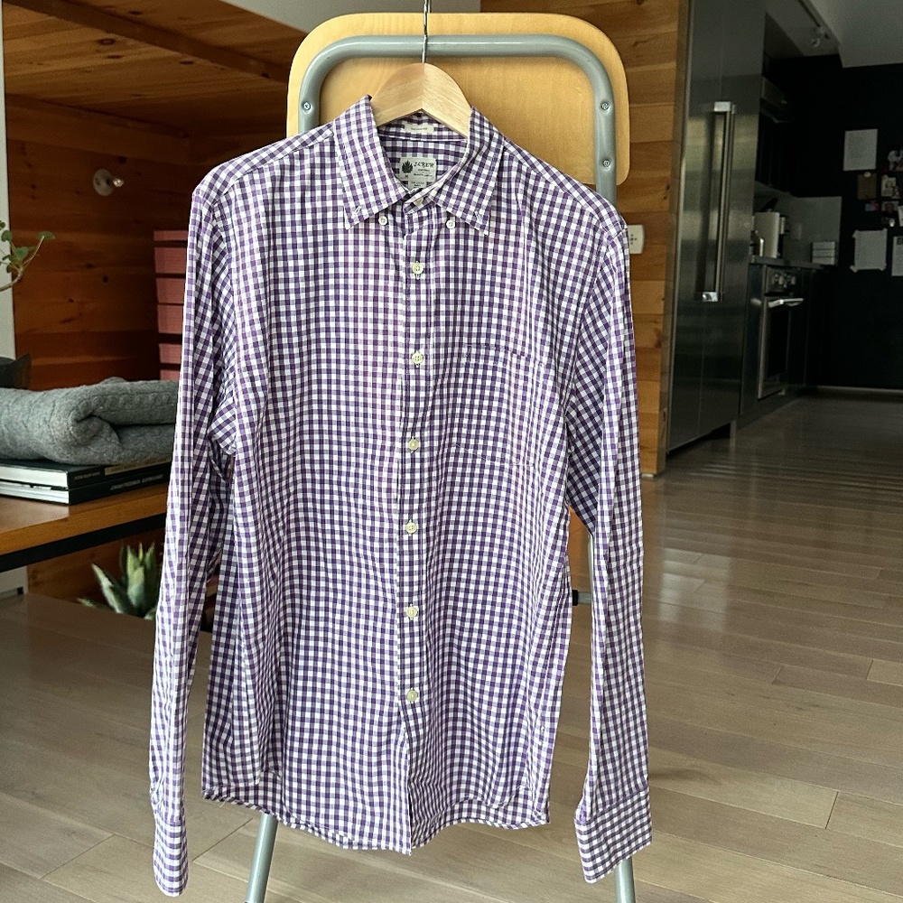 J. Crew Casual Shirt purple white check